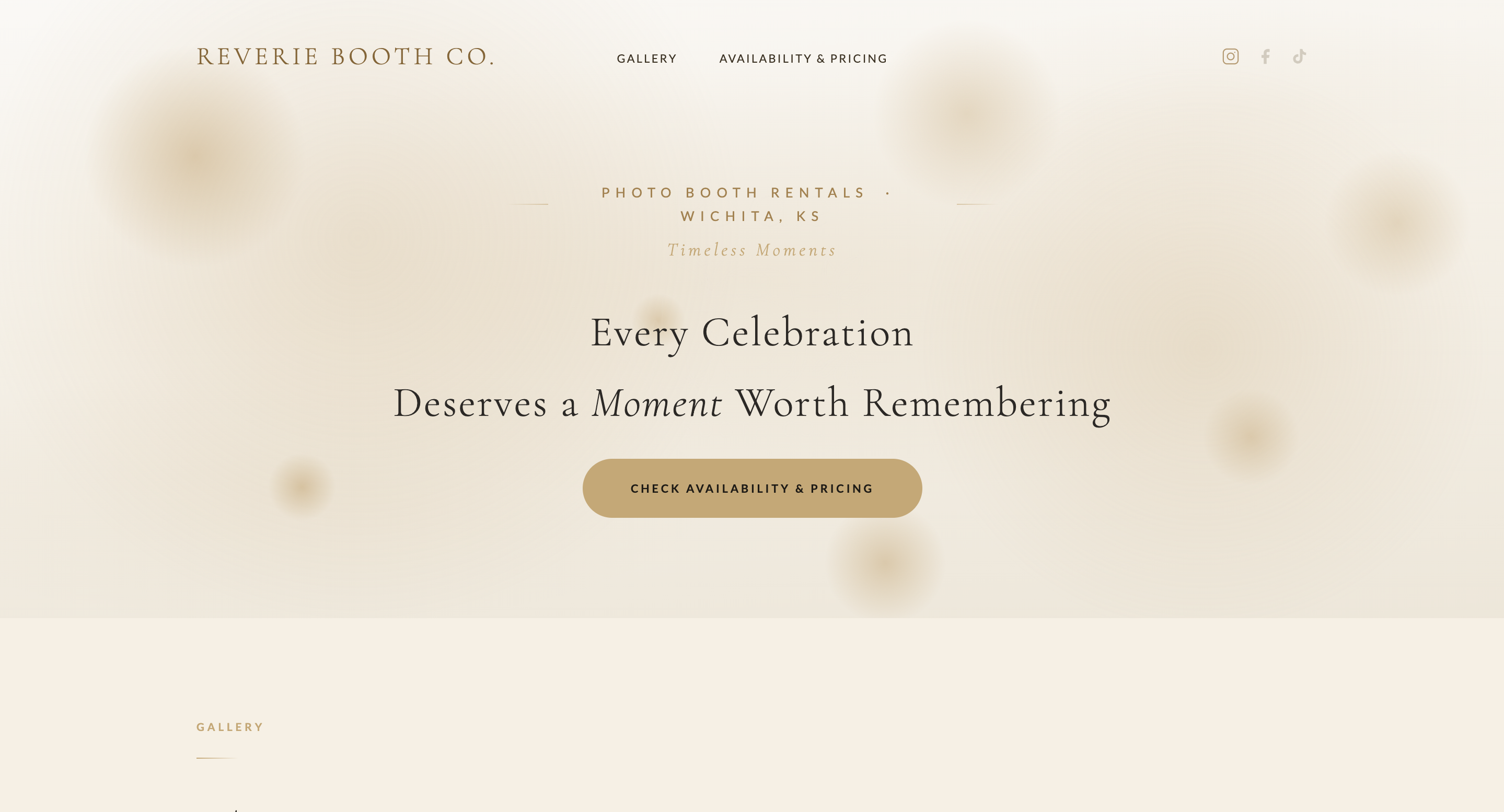 Reverie Booth Co. website screenshot